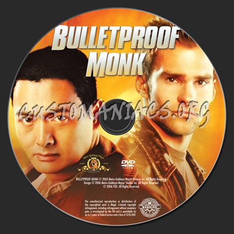 Bulletproof Monk dvd label