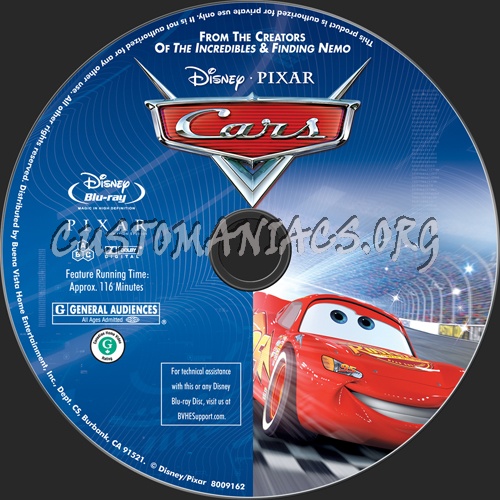 Cars blu-ray label