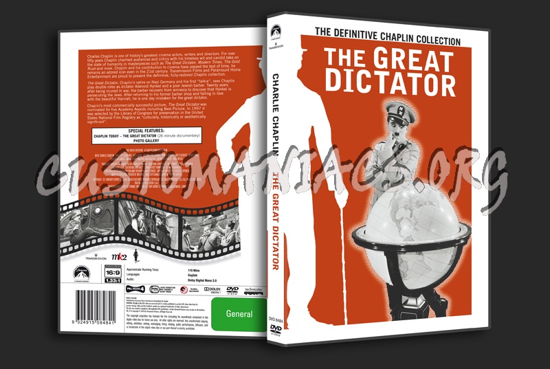 Charlie Chaplin: The Great Dictator dvd cover