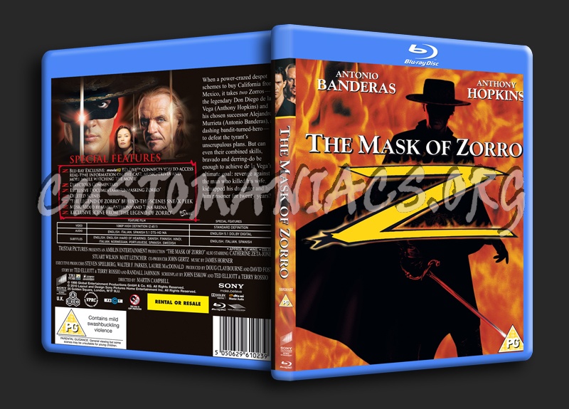 The Mask of Zorro blu-ray cover