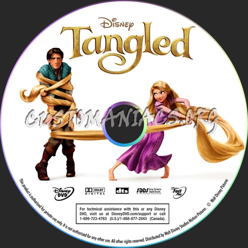 Tangled dvd label