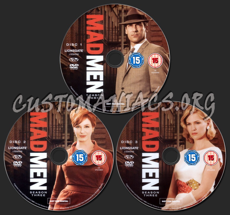 Mad Men Season 3 dvd label