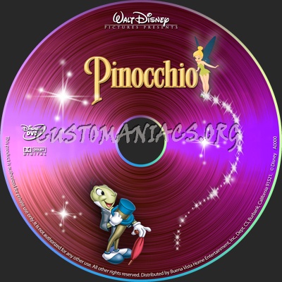 Pinocchio dvd label