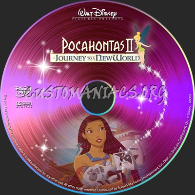 Pocahontas 2 Journey to a new world dvd label