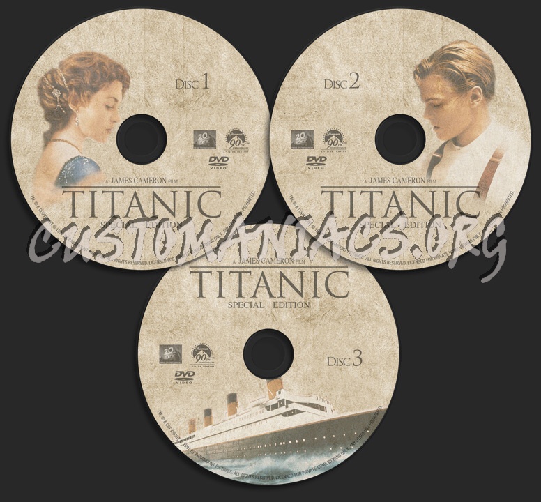 Titanic dvd label