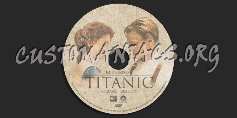 Titanic dvd label