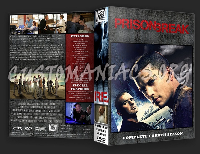 Prison Break Complete Season 1-4 & Movie dvd cover