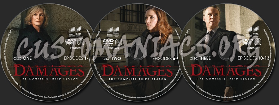 Damages Season 3 dvd label