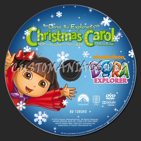 Dora the Explorer's Christmas Carol dvd label