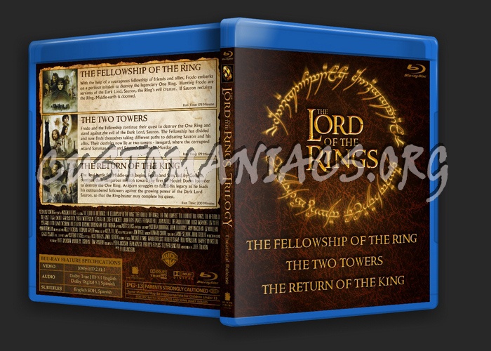 Lord of the Rings Trilogy blu-ray cover