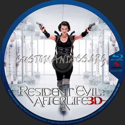 Resident Evil - Afterlife 3D blu-ray label