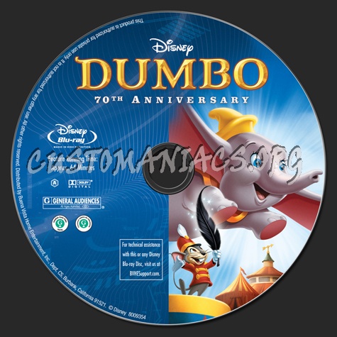 Dumbo blu-ray label