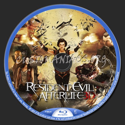 Resident Evil Afterlife 3-d blu-ray label