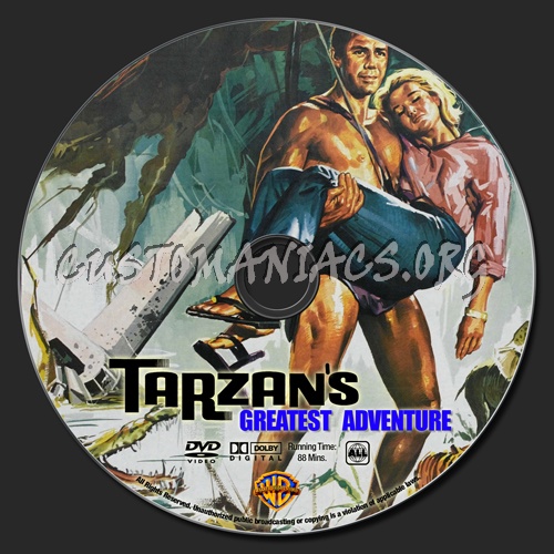 Tarzan's Greatest Adventure dvd label