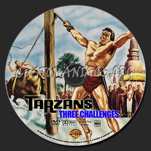 Tarzan's Three Challenges dvd label