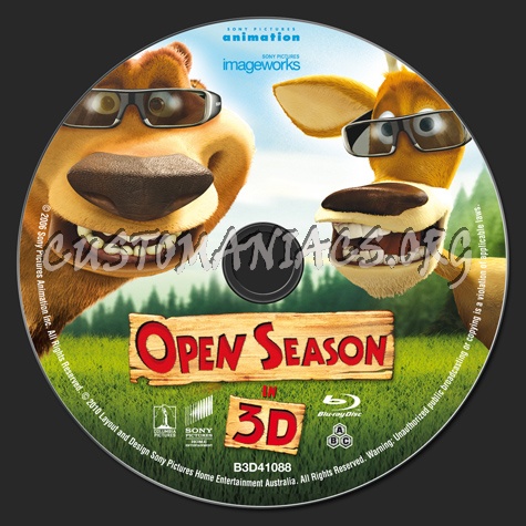 Open Season 3D blu-ray label