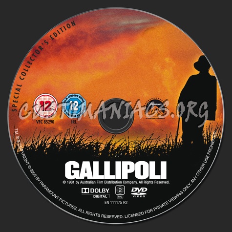 Gallipoli dvd label