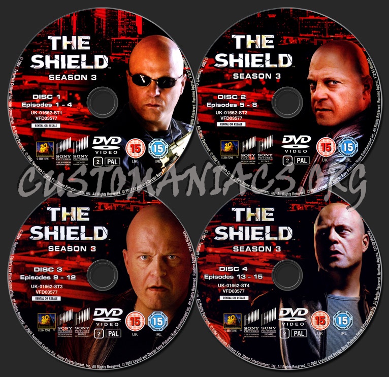 The Shield Season 3 dvd label