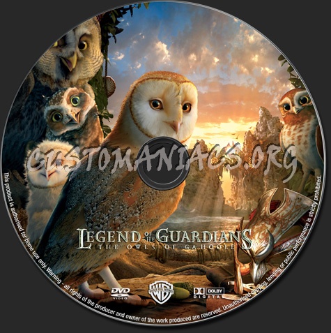 Legend of the Guardians The Owls of Ga Hoole dvd label