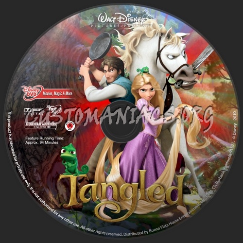 Tangled dvd label