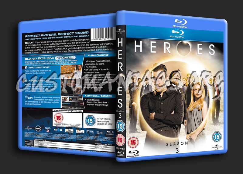 Heroes Season 3 blu-ray cover