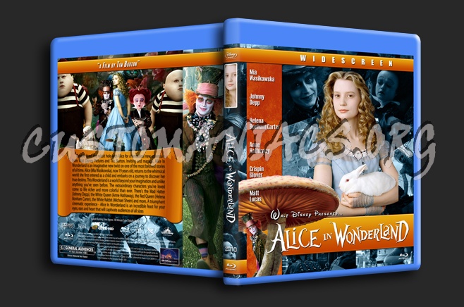 Alice In Wonderland - 2010 blu-ray cover
