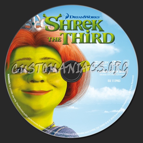 Shrek the Third dvd label