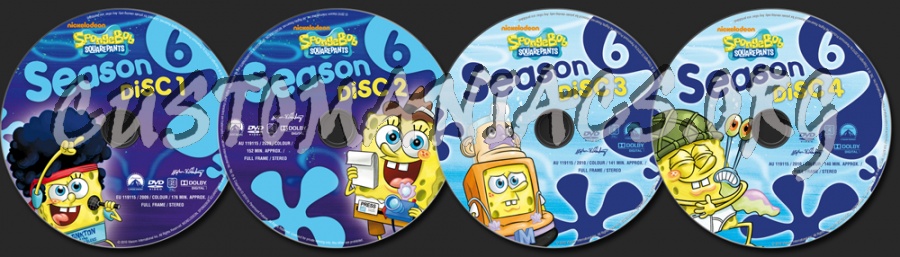 Spongebob Squarepants Season 6 dvd label