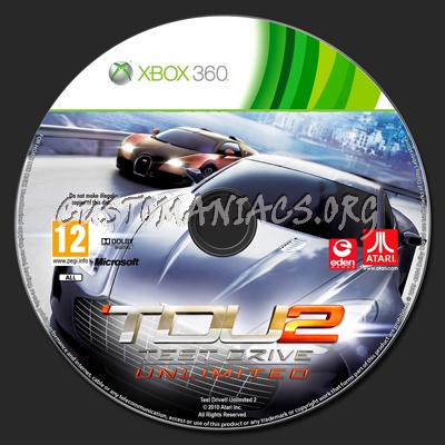 Test Drive Unlimited 2 dvd label