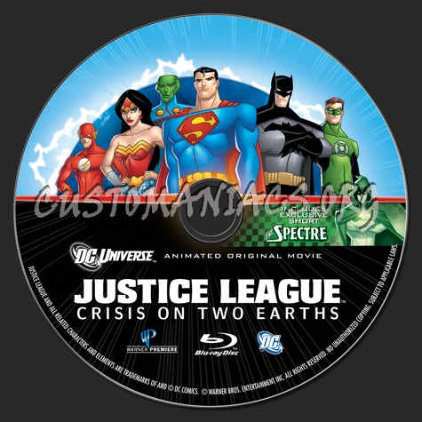 Justice League: Crisis on Two Earths blu-ray label