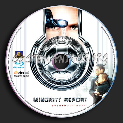 Minority Report blu-ray label