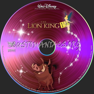 The Lion King 3 and 1 1/2 dvd label