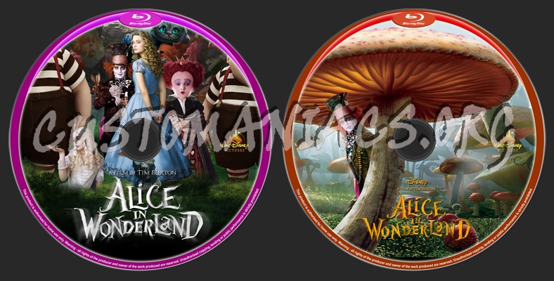 Alice in Wonderland blu-ray label