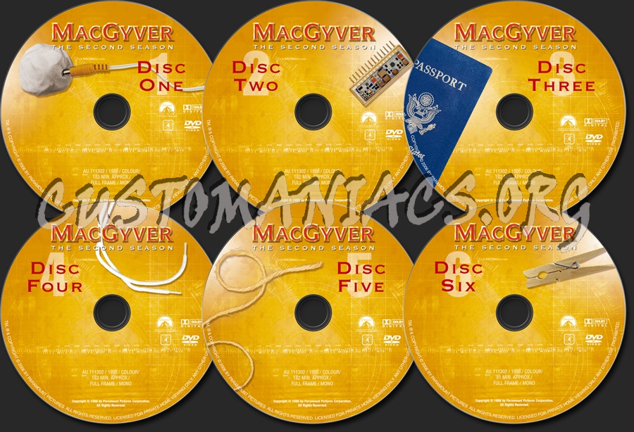 MacGyver Season 2 dvd label