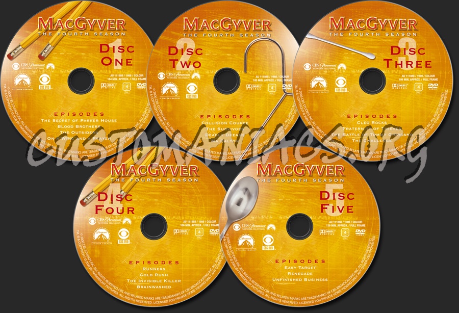 MacGyver Season 4 dvd label