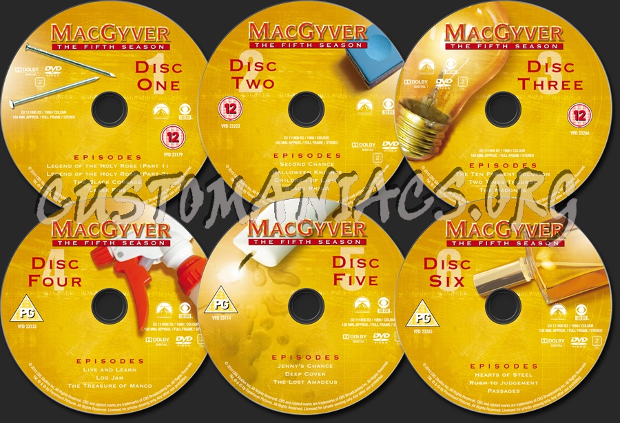 MacGyver Season 5 dvd label