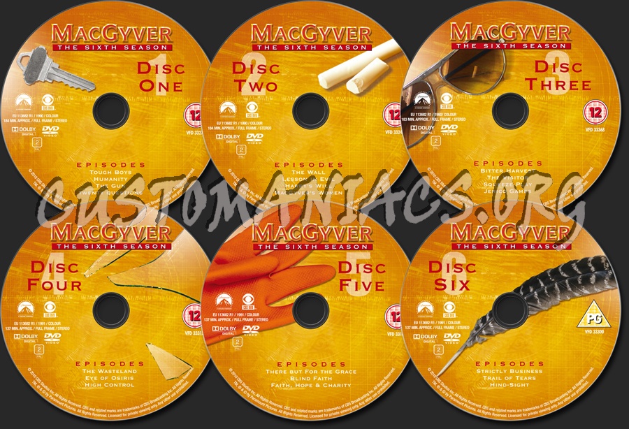 MacGyver Season 6 dvd label