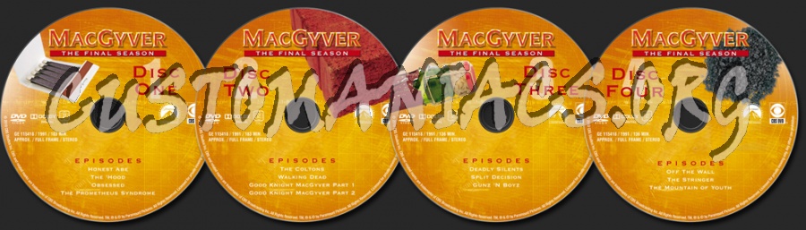 MacGyver Season 7 dvd label
