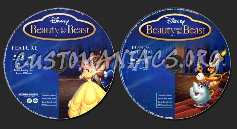 Beauty and the Beast blu-ray label