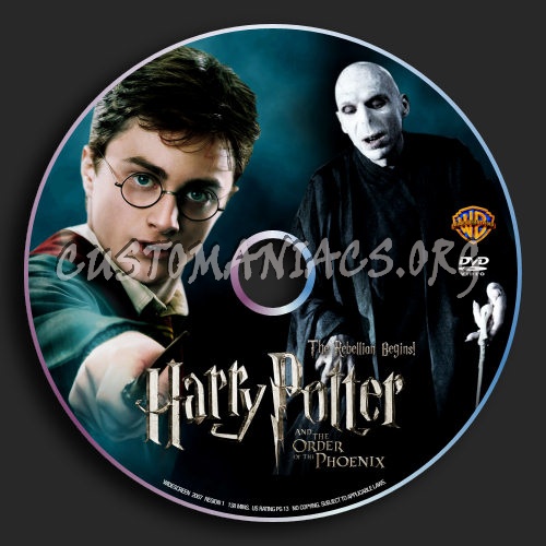 Harry Potter And The Order Of The Phoenix dvd label