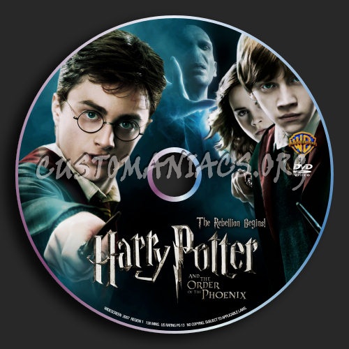 Harry Potter And The Order Of The Phoenix dvd label