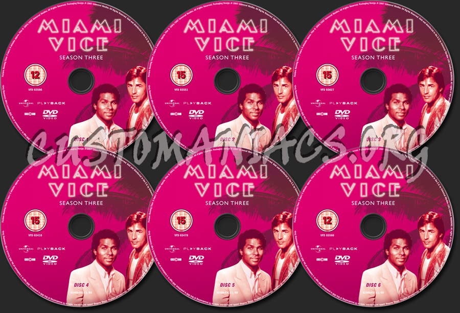 Miami Vice Season 3 dvd label