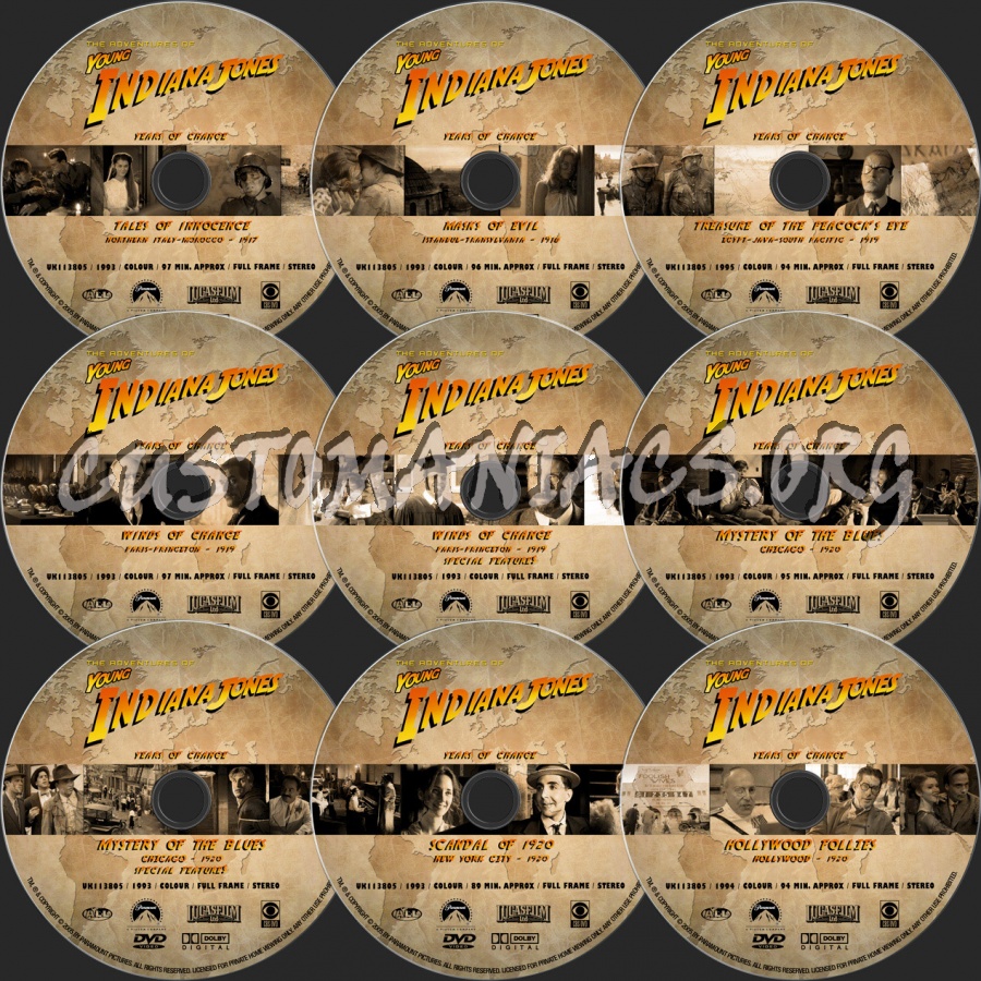 Young Indiana Jones - Years Of Change dvd label