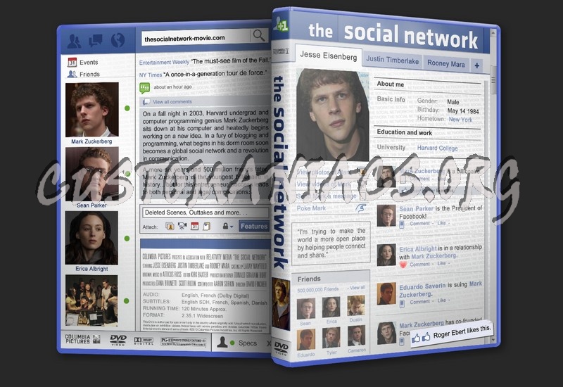 The Social Network dvd cover