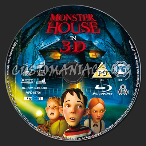 Monster House in 3D blu-ray label