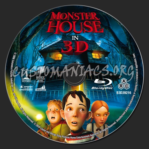 Monster House in 3D blu-ray label