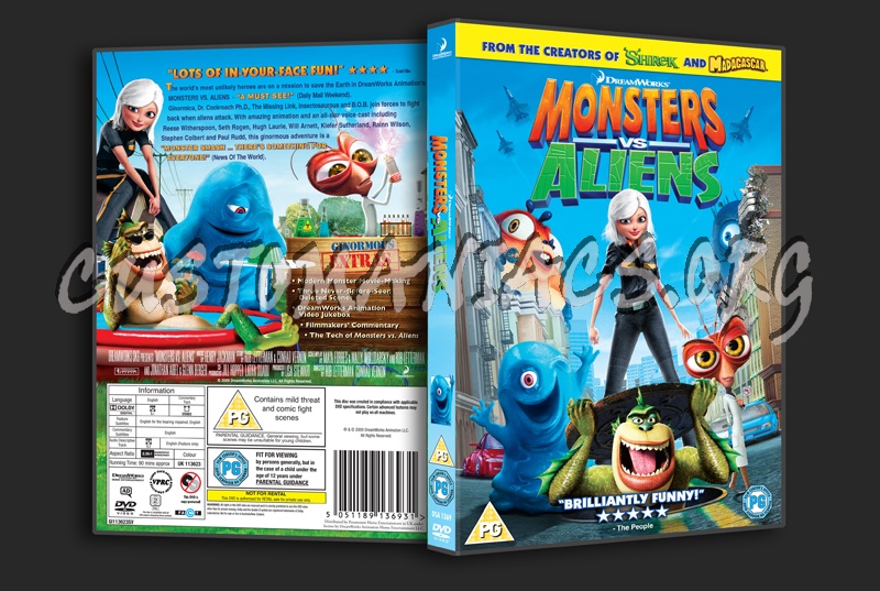 Monsters VS Aliens dvd cover
