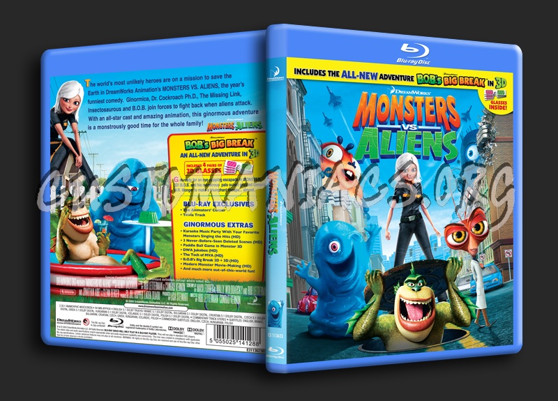 Monsters VS Aliens blu-ray cover