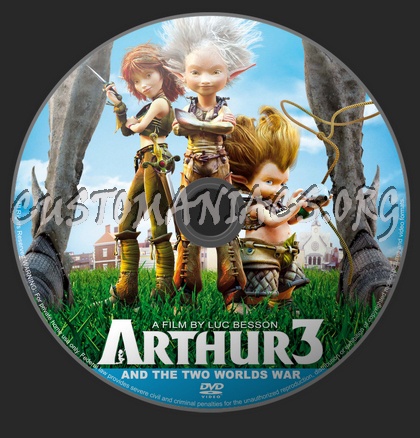 Arthur and the Two Worlds War dvd label
