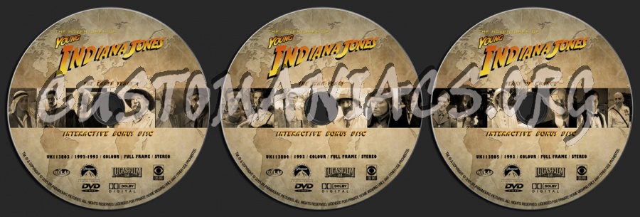 Young Indiana Jones Interactive Discs dvd label